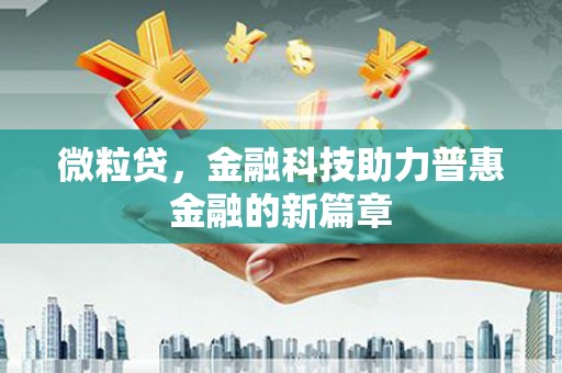 达坂城微粒贷，金融科技助力普惠金融的新篇章